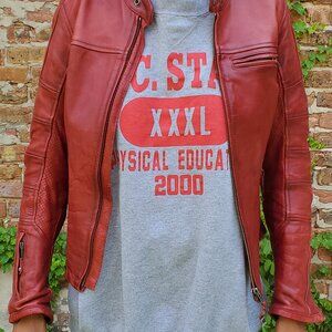 Roland Sands Maven Leather Moto Jacket Oxblood M Women's